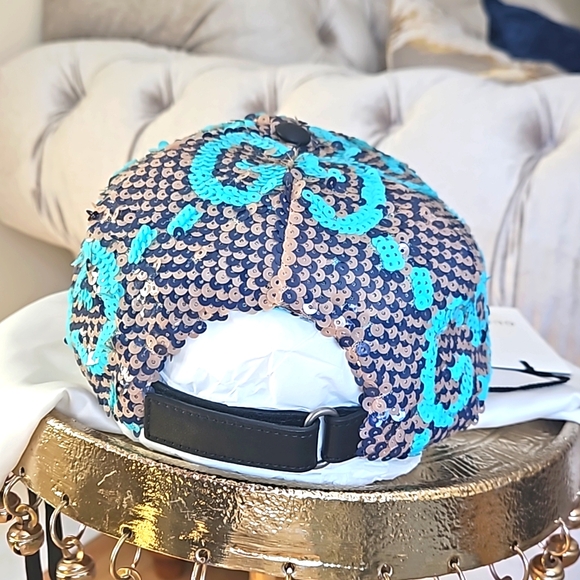 NWT Gucci GG Sequin Baseball Hat Paill Small - Picture 5 of 11